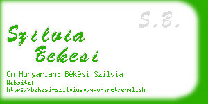 szilvia bekesi business card